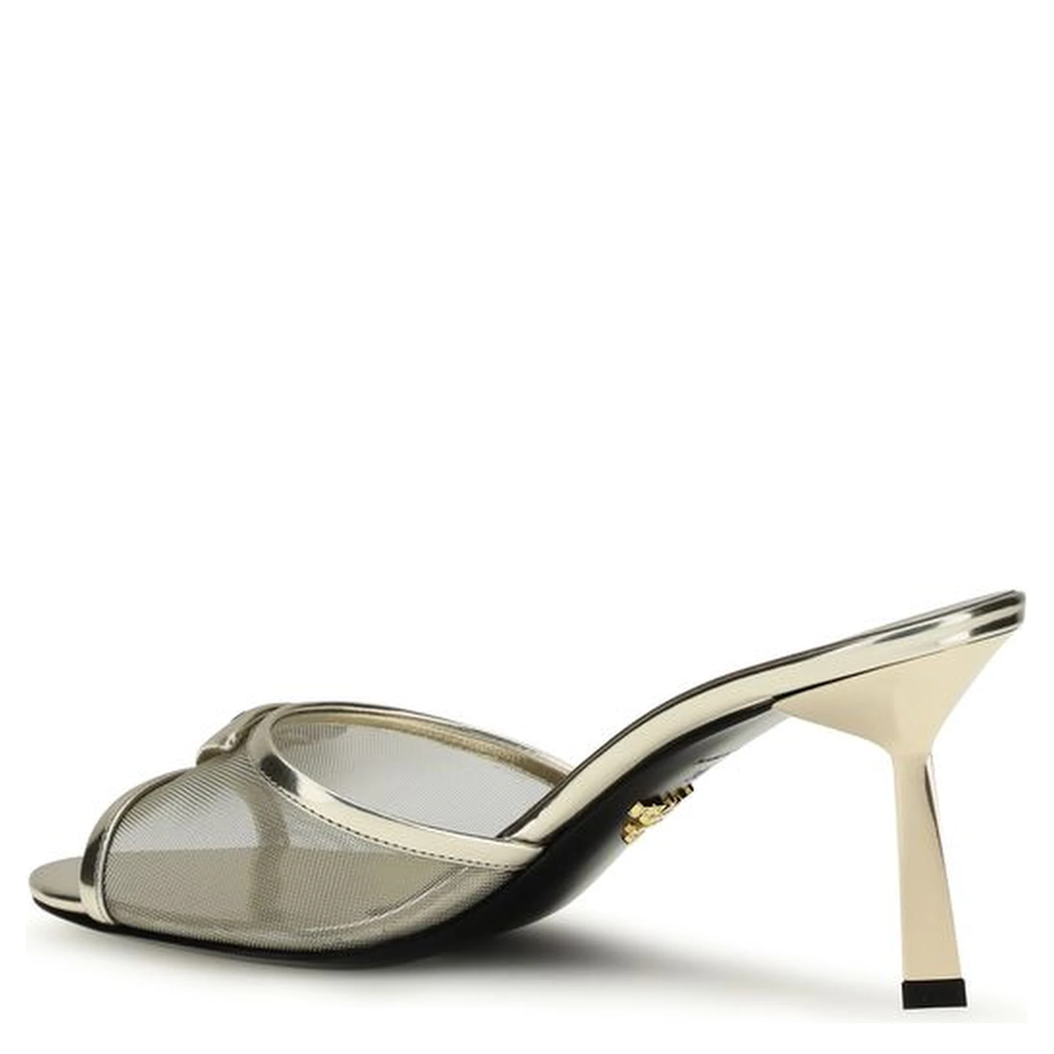 Silver Calf Leather Bos Taurus Stiletto Heel Sandals