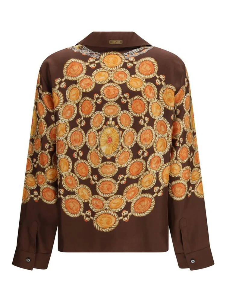 Brown Fabric Pattern Shirt alternative