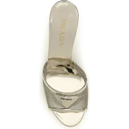 Silver Calf Leather Bos Taurus Stiletto Heel Sandals