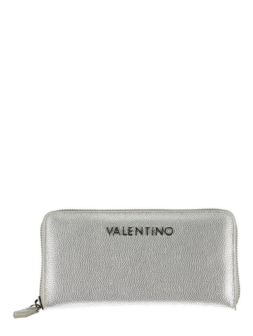 Silver Polyurethane Women Wallet