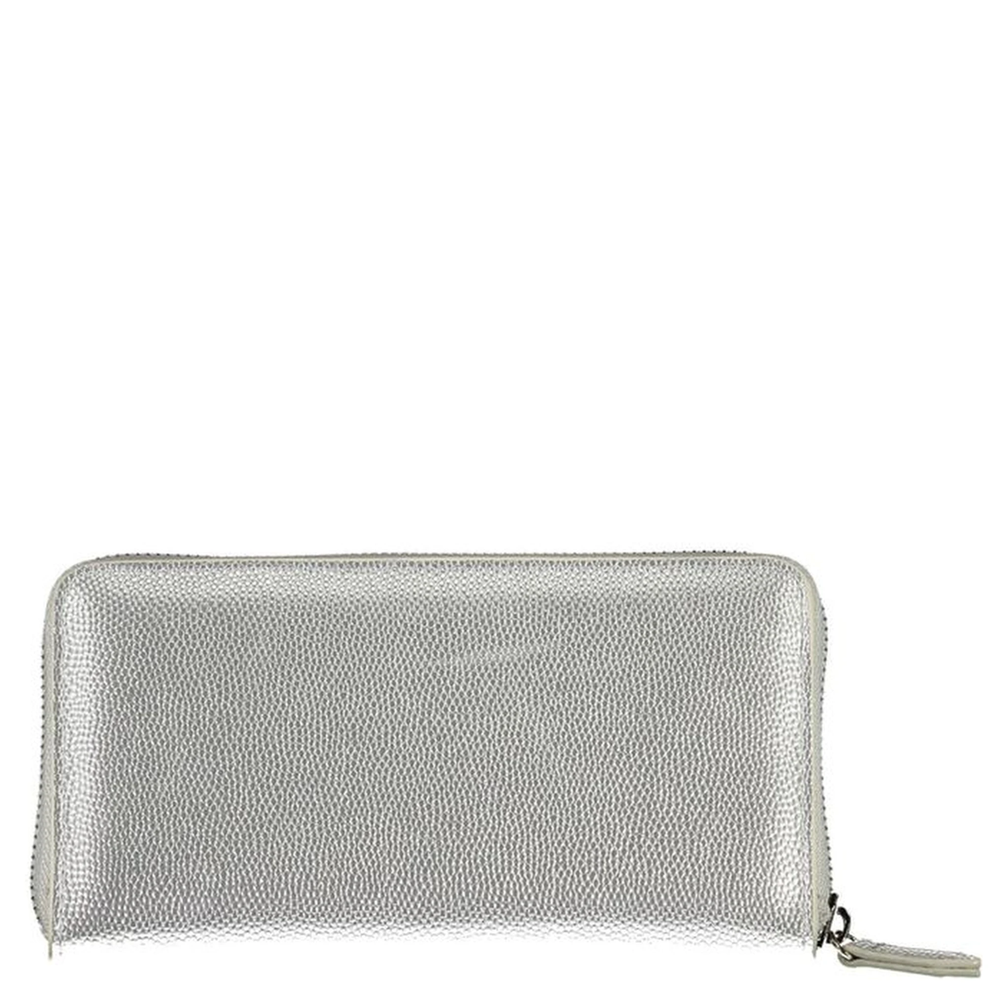 Silver Polyurethane Women Wallet