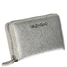 Silver Polyurethane Women Wallet