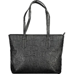 Black Polyurethane Women Shoulder Bag