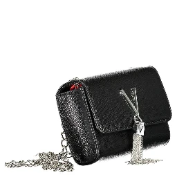 Black Polyurethane Women's Shoulder Bag