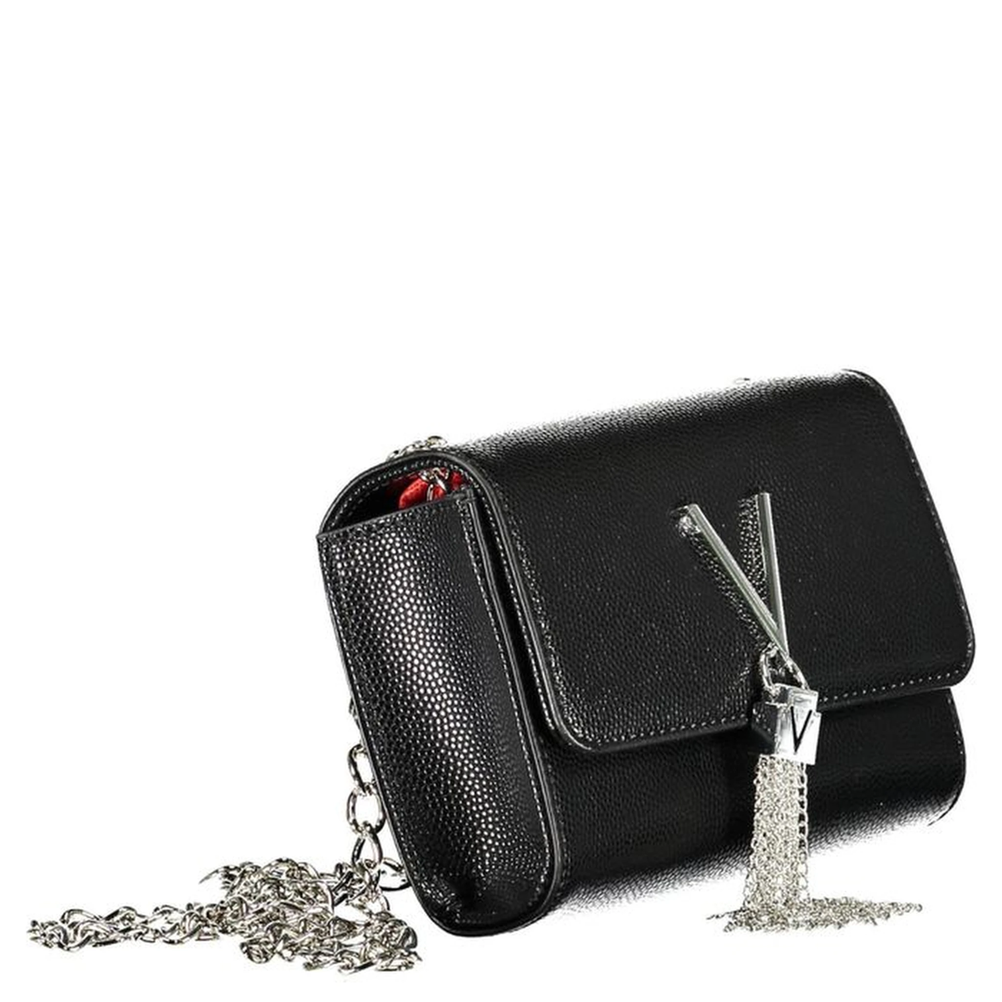 Black Polyurethane Women's Shoulder Bag