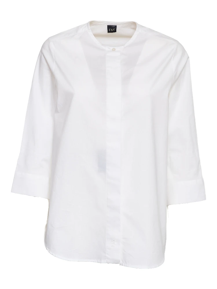 Camicia In Popeline Di Cotone Stretch