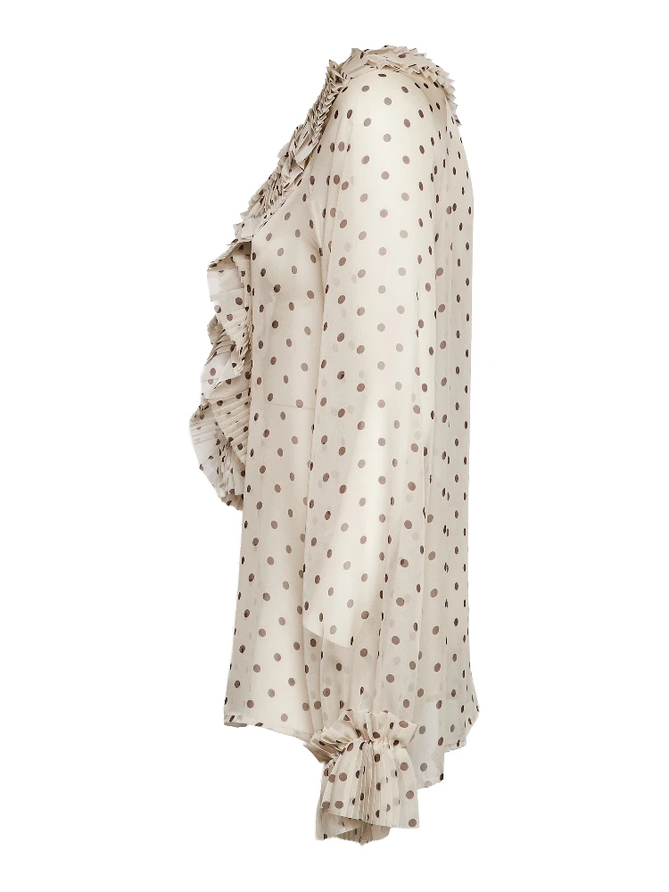 Blusa Pallina In Chiffon Poly Stampa Pois alternative