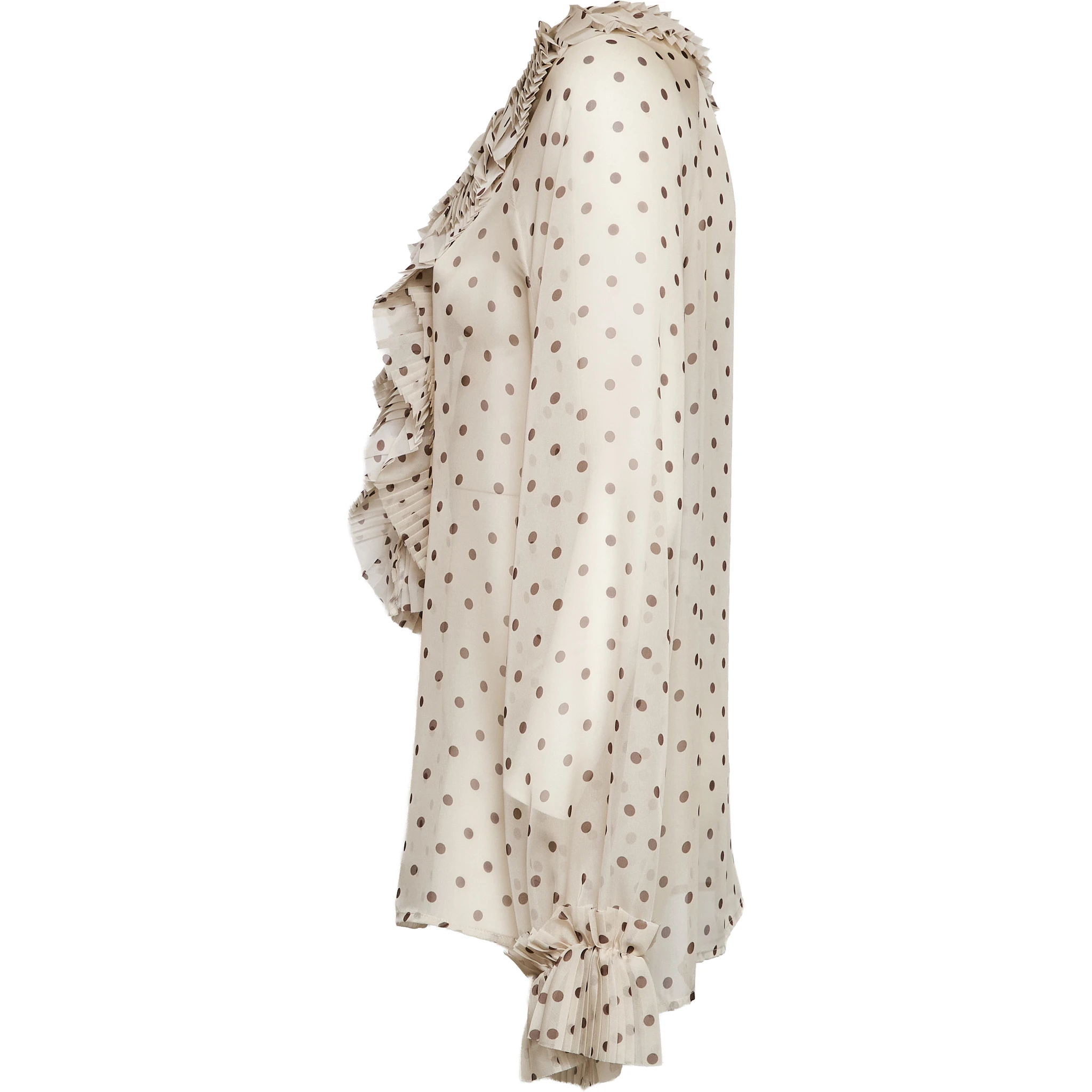 Blusa Pallina In Chiffon Poly Stampa Pois