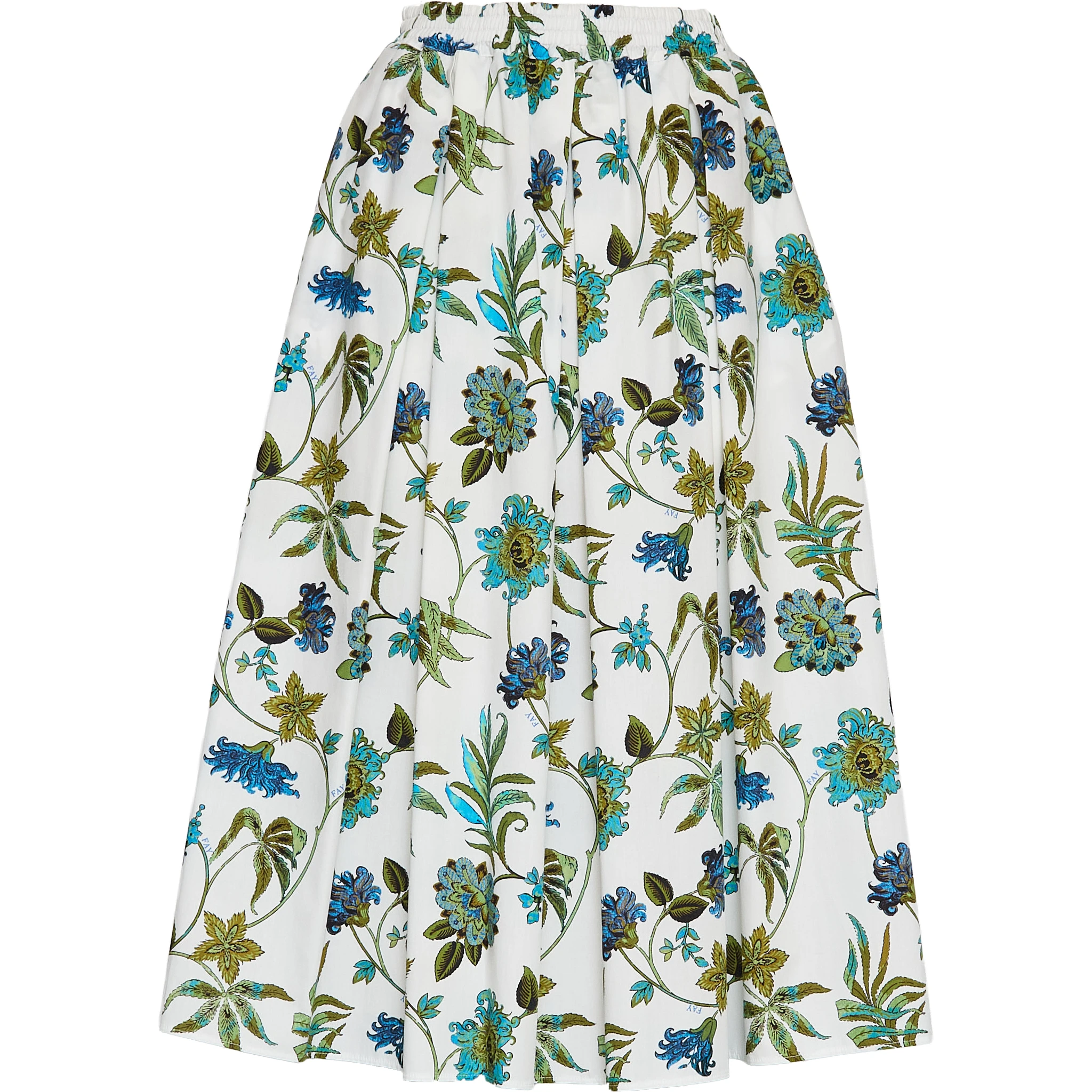 Gonna Lunga In Popeline Con Stampa Fiori Fay