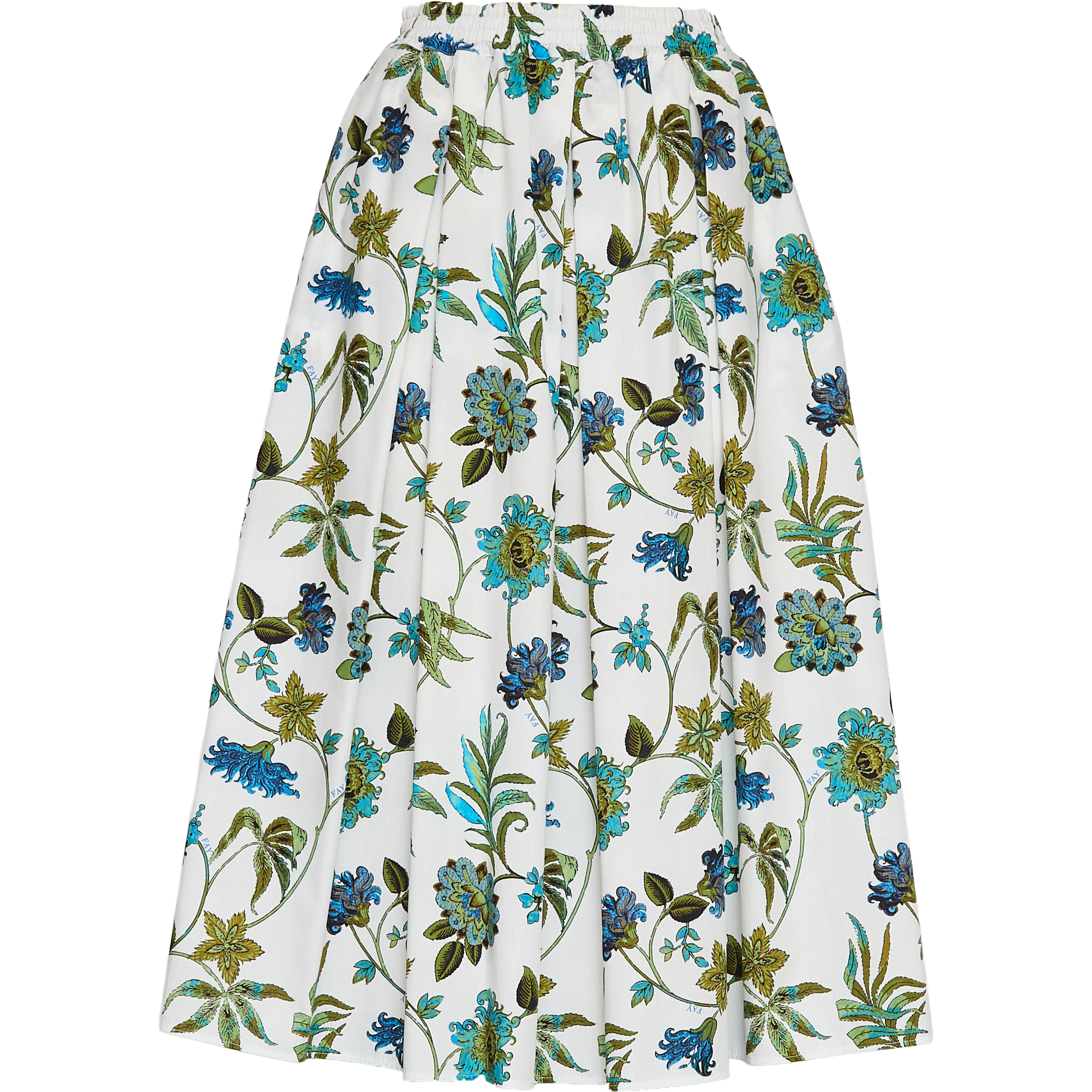 Gonna Lunga In Popeline Con Stampa Fiori Fay