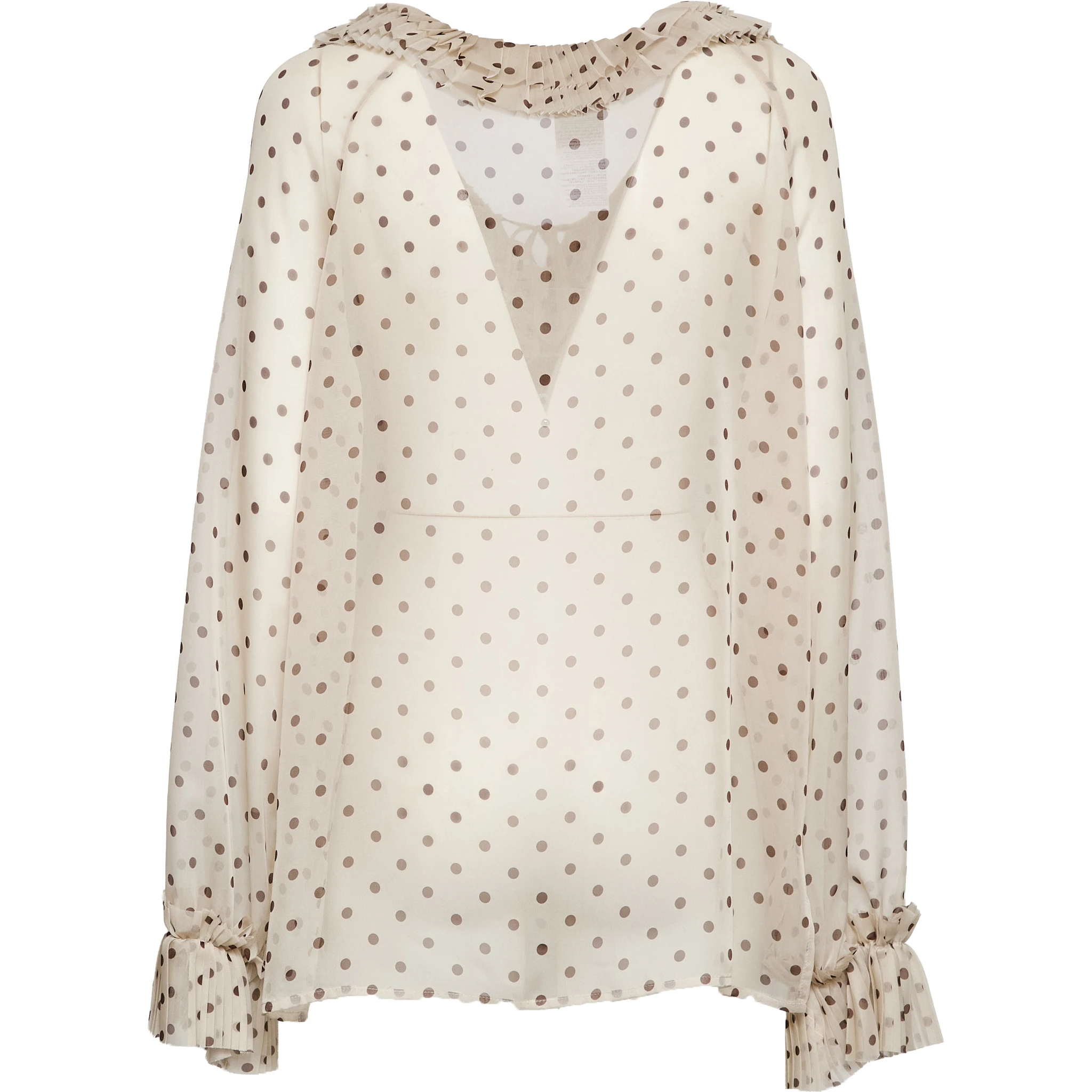 Blusa Pallina In Chiffon Poly Stampa Pois