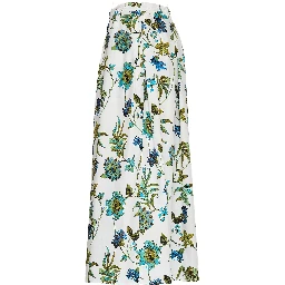 Gonna Lunga In Popeline Con Stampa Fiori Fay