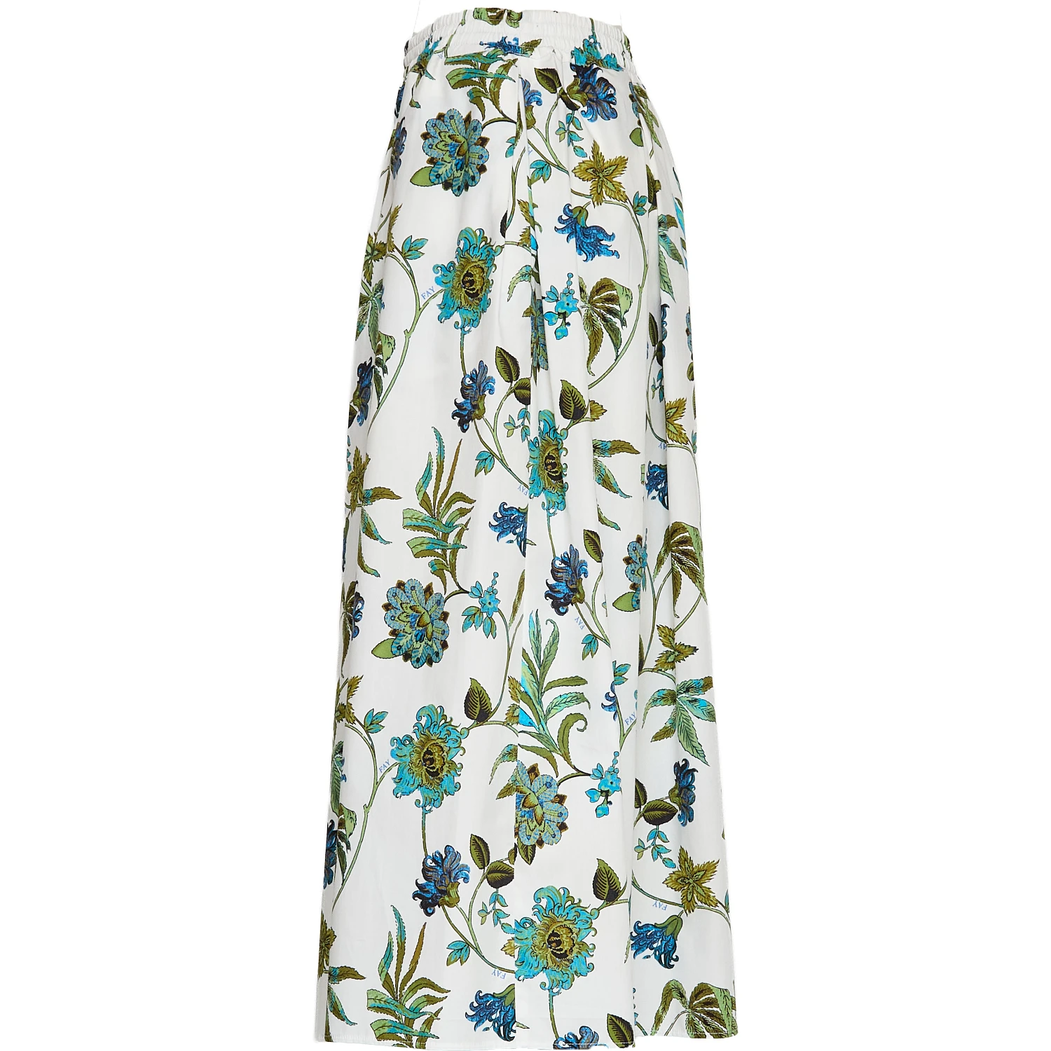 Gonna Lunga In Popeline Con Stampa Fiori Fay