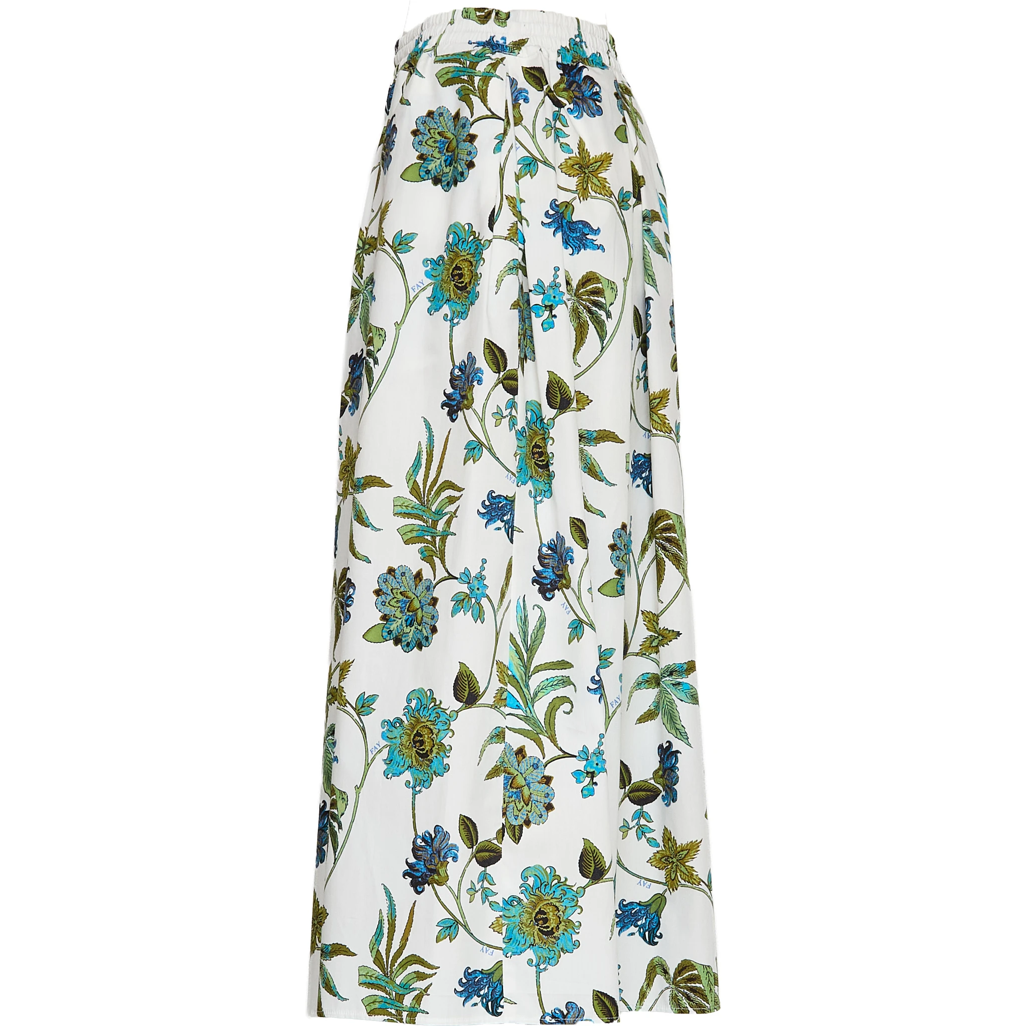 Gonna Lunga In Popeline Con Stampa Fiori Fay