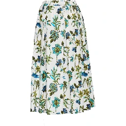 Gonna Lunga In Popeline Con Stampa Fiori Fay