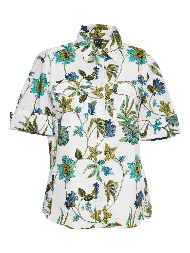 Camicia In Popeline Con Stampa Fiori Fay