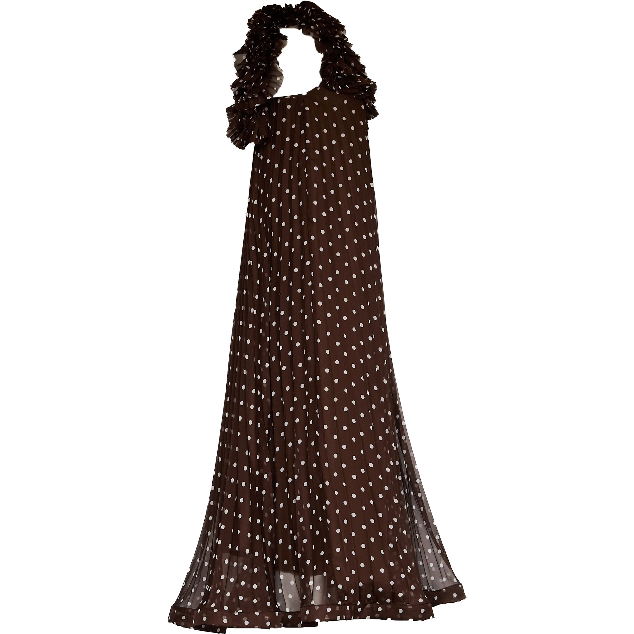 Abito Pallina In Chiffon Poly Stampa Pois