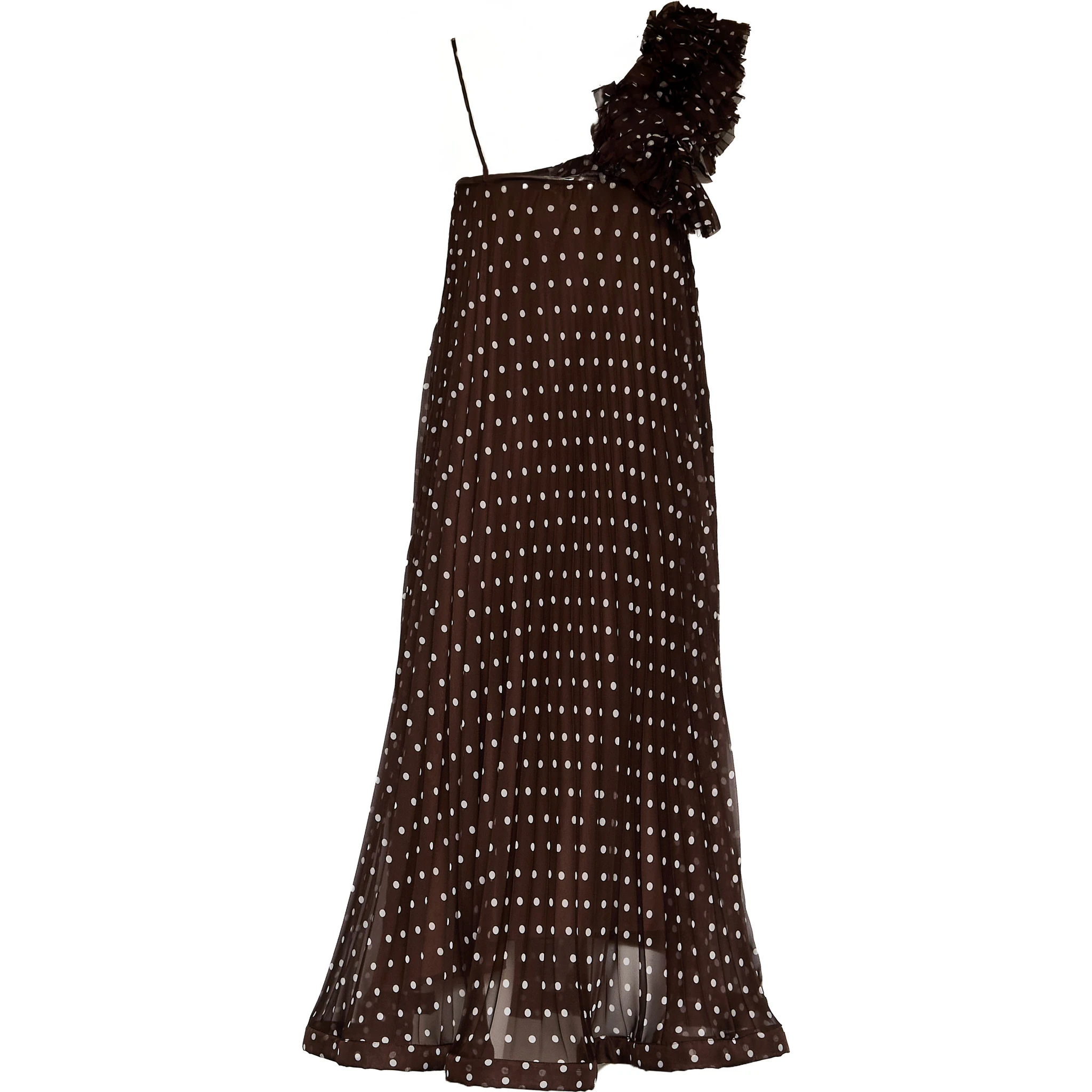 Abito Pallina In Chiffon Poly Stampa Pois