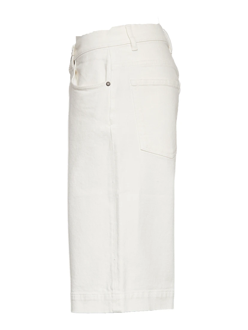 Bermuda Cuoricini In Drill Di Cotone