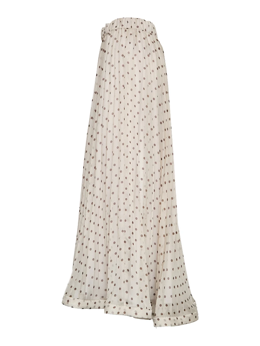 Gonna Pallina In Chiffon Poly Stampa Pois