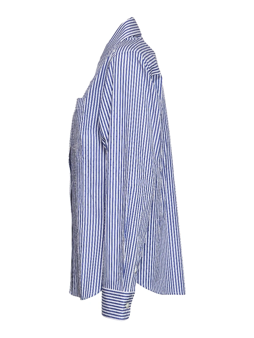 Camicia Cashine A Righe Con Cristalli