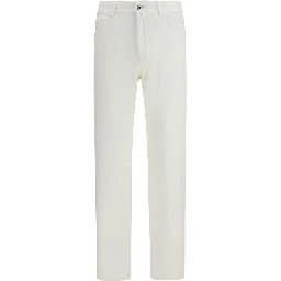 White Cotton Straight-Leg Jeans
