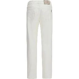 White Cotton Straight-Leg Jeans