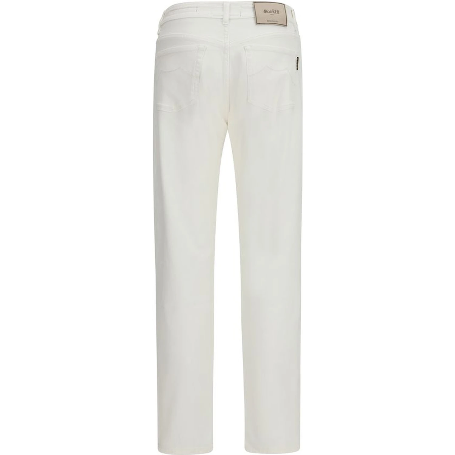 White Cotton Straight-Leg Jeans