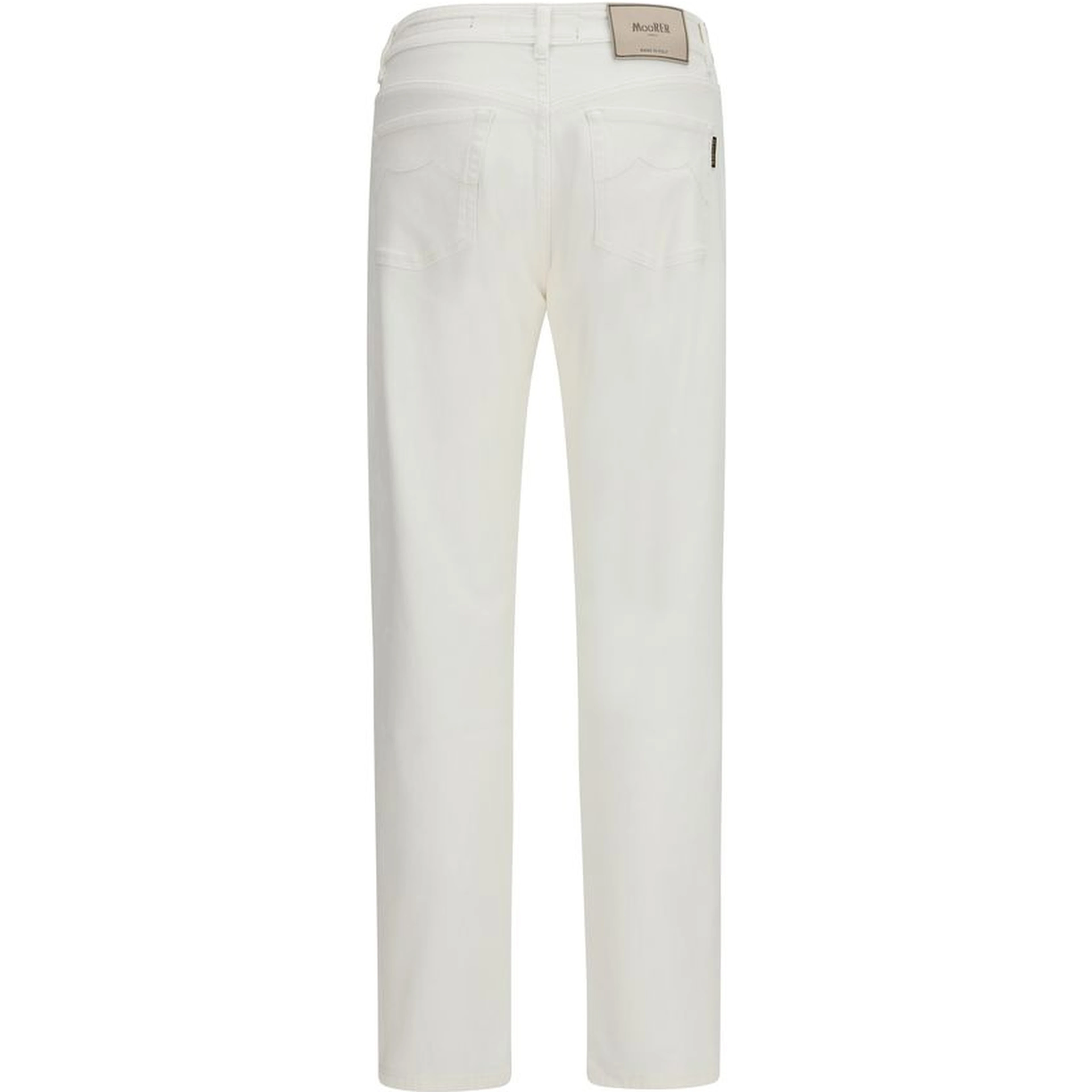 White Cotton Straight-Leg Jeans