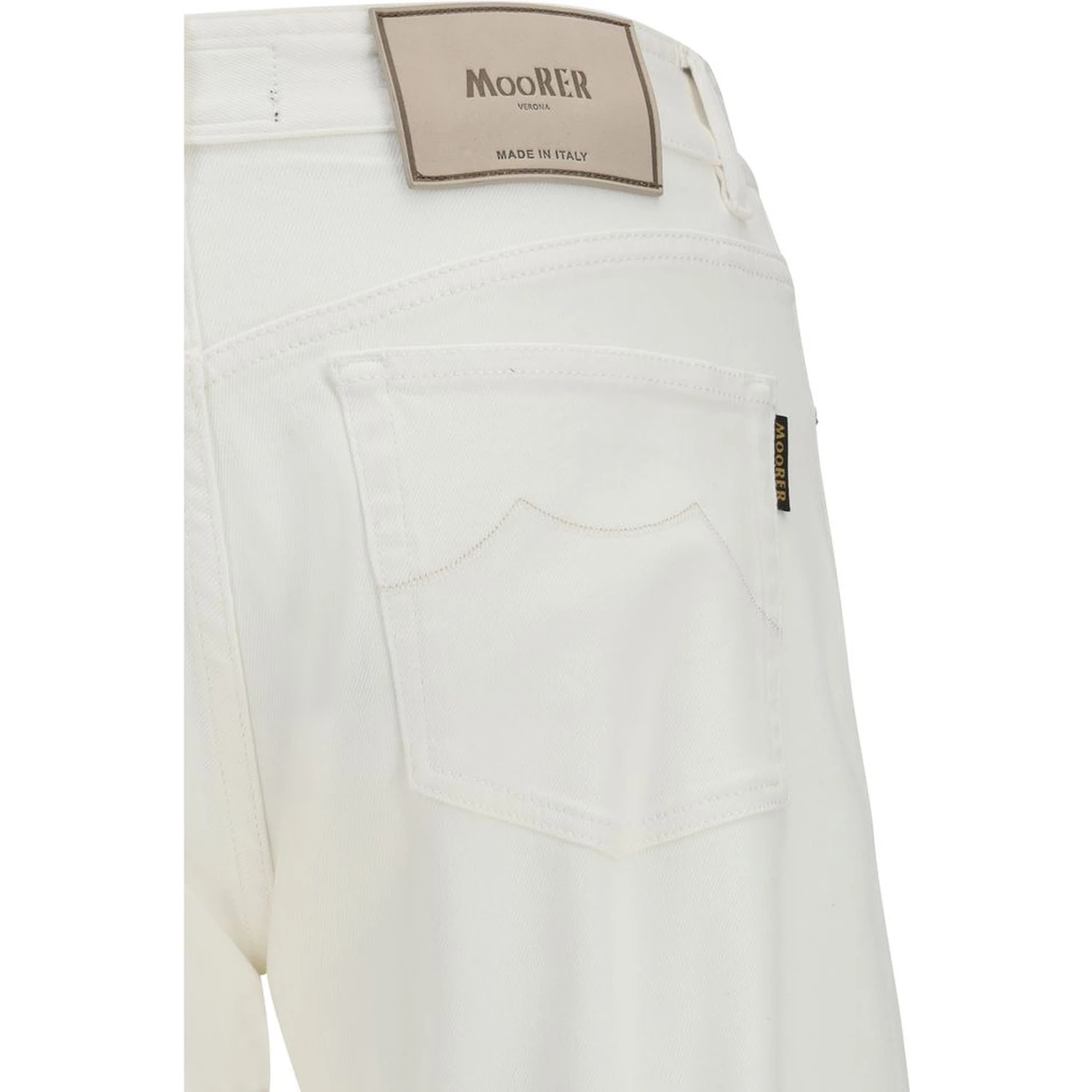 White Cotton Straight-Leg Jeans