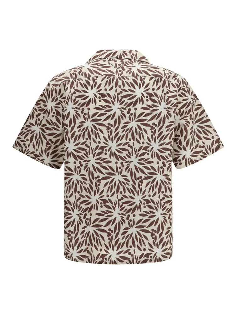 Brown Cotton Pattern Shirt alternative