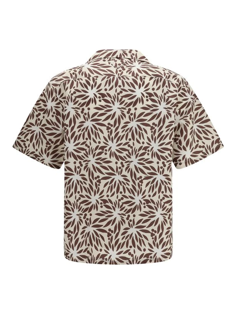 Brown Cotton Pattern Shirt