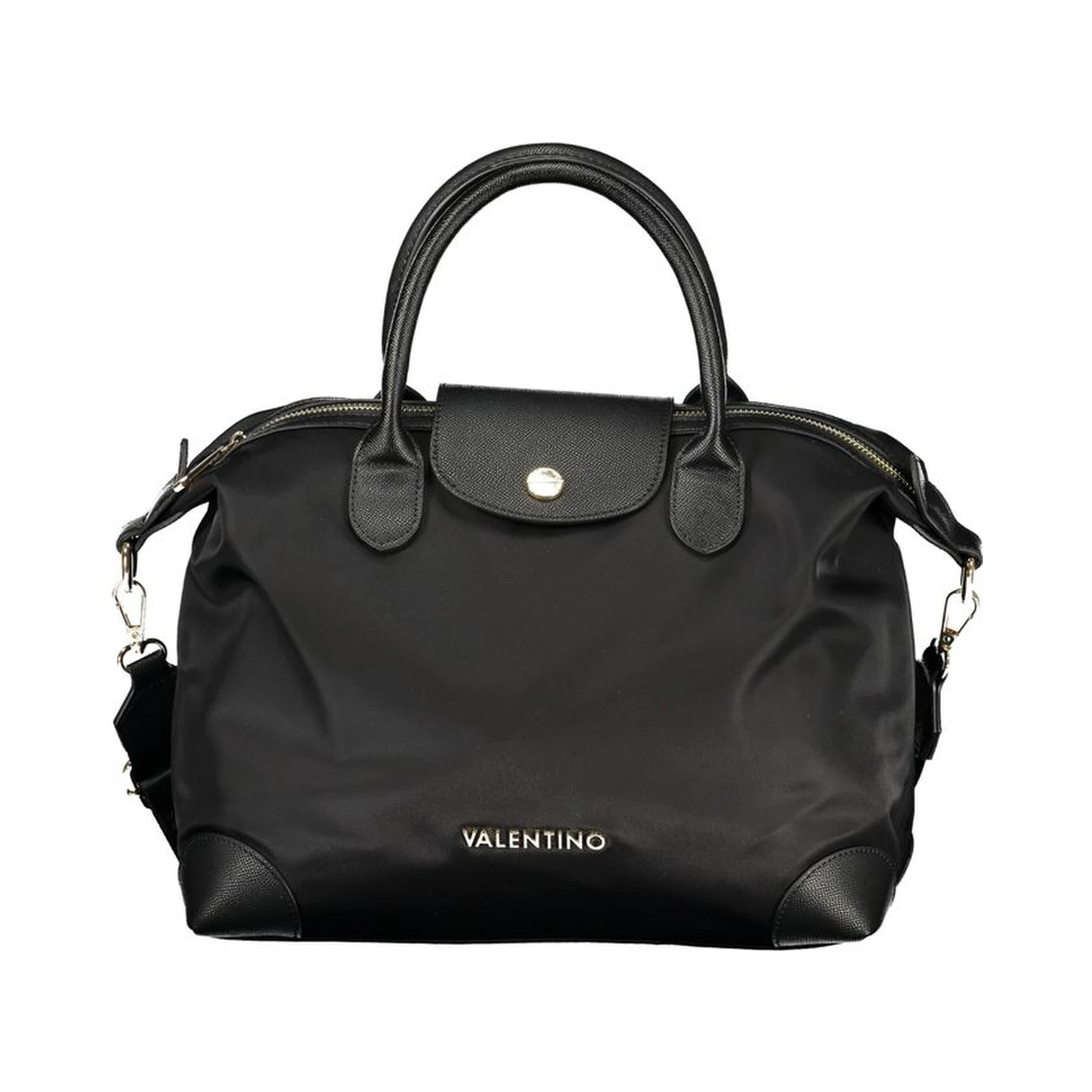Black Polyester Women Handbag