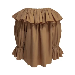 Cotton shirt with volant