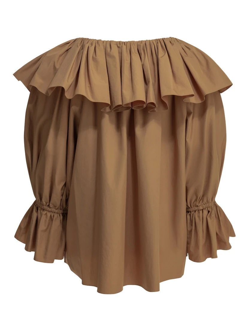 Cotton shirt with volant