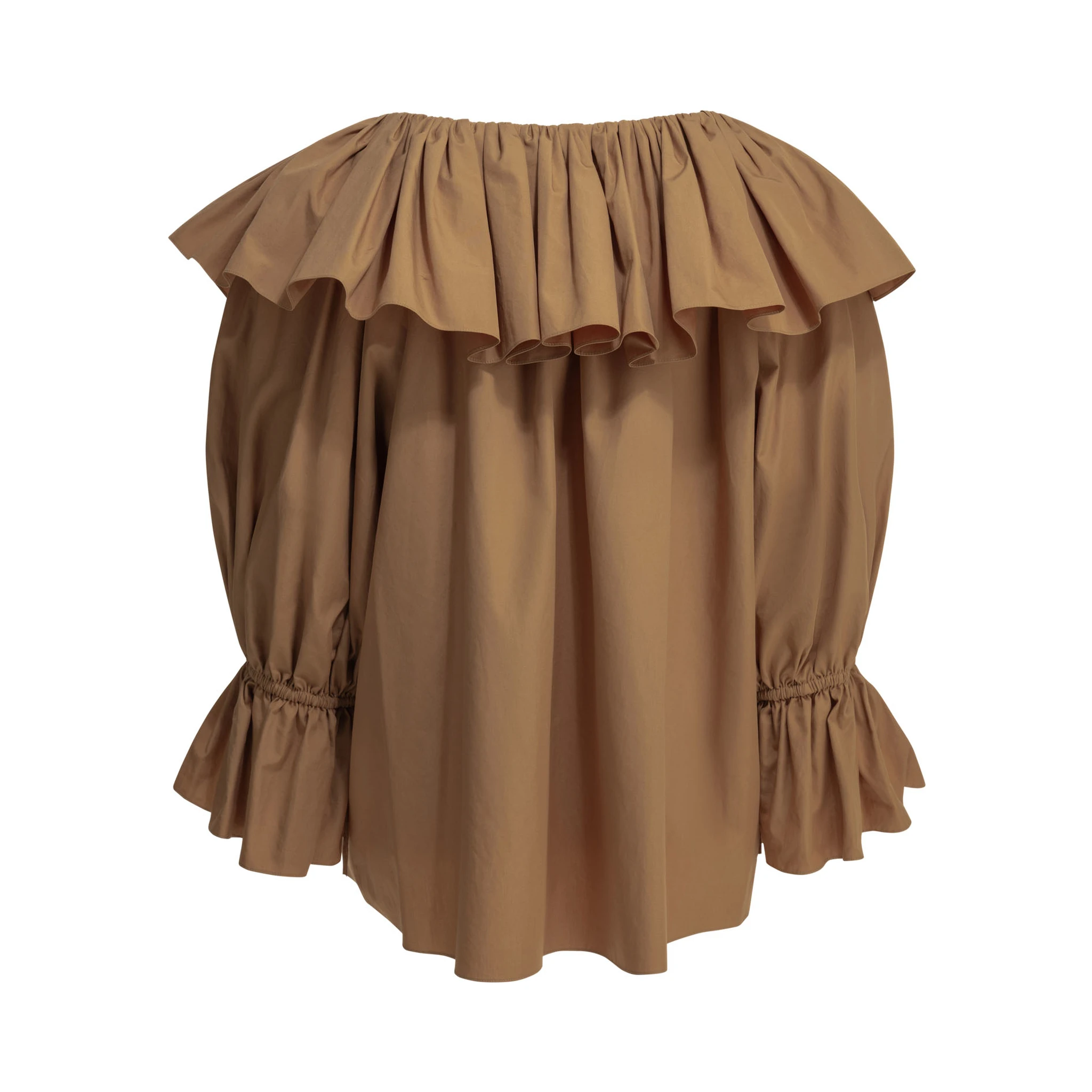 Cotton shirt with volant