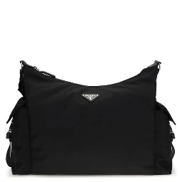 Black Recycled Polyamide Shoulder Bag