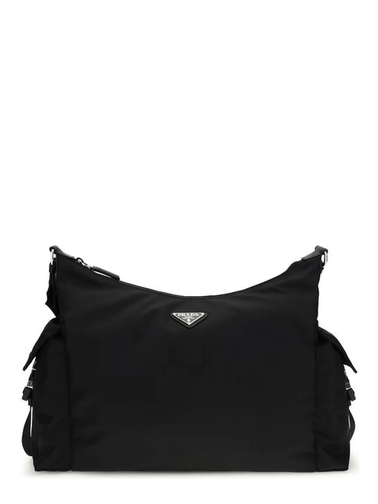 Black Recycled Polyamide Shoulder Bag
