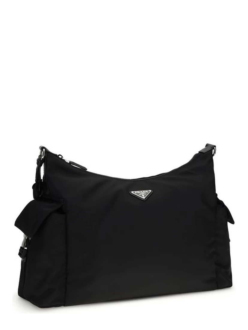 Black Recycled Polyamide Shoulder Bag