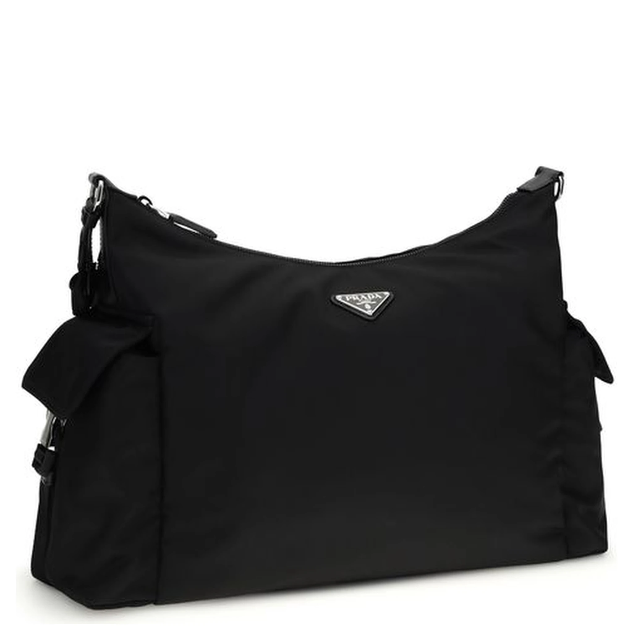 Black Recycled Polyamide Shoulder Bag