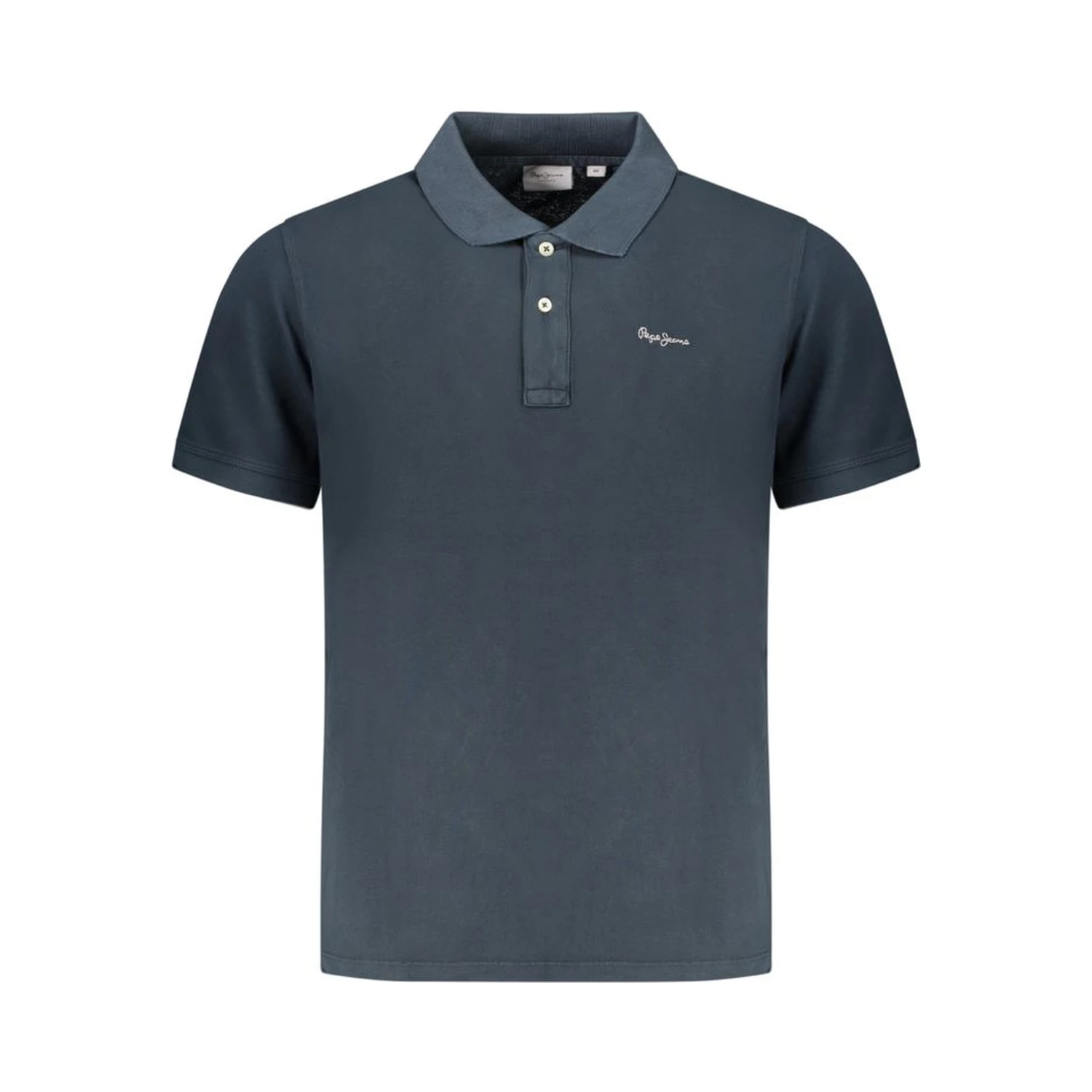 Blue Cotton Men Polo