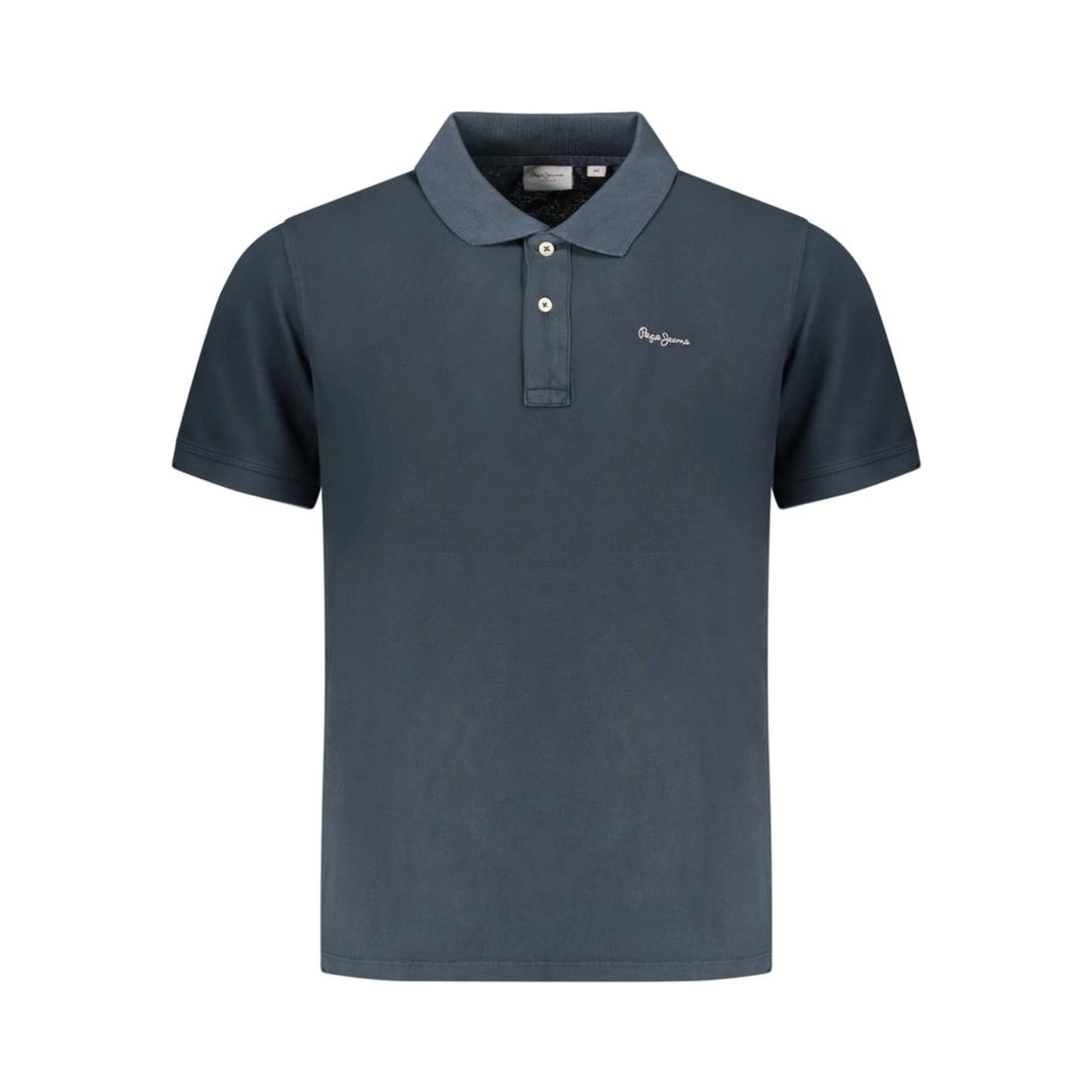 Blue Cotton Men Polo