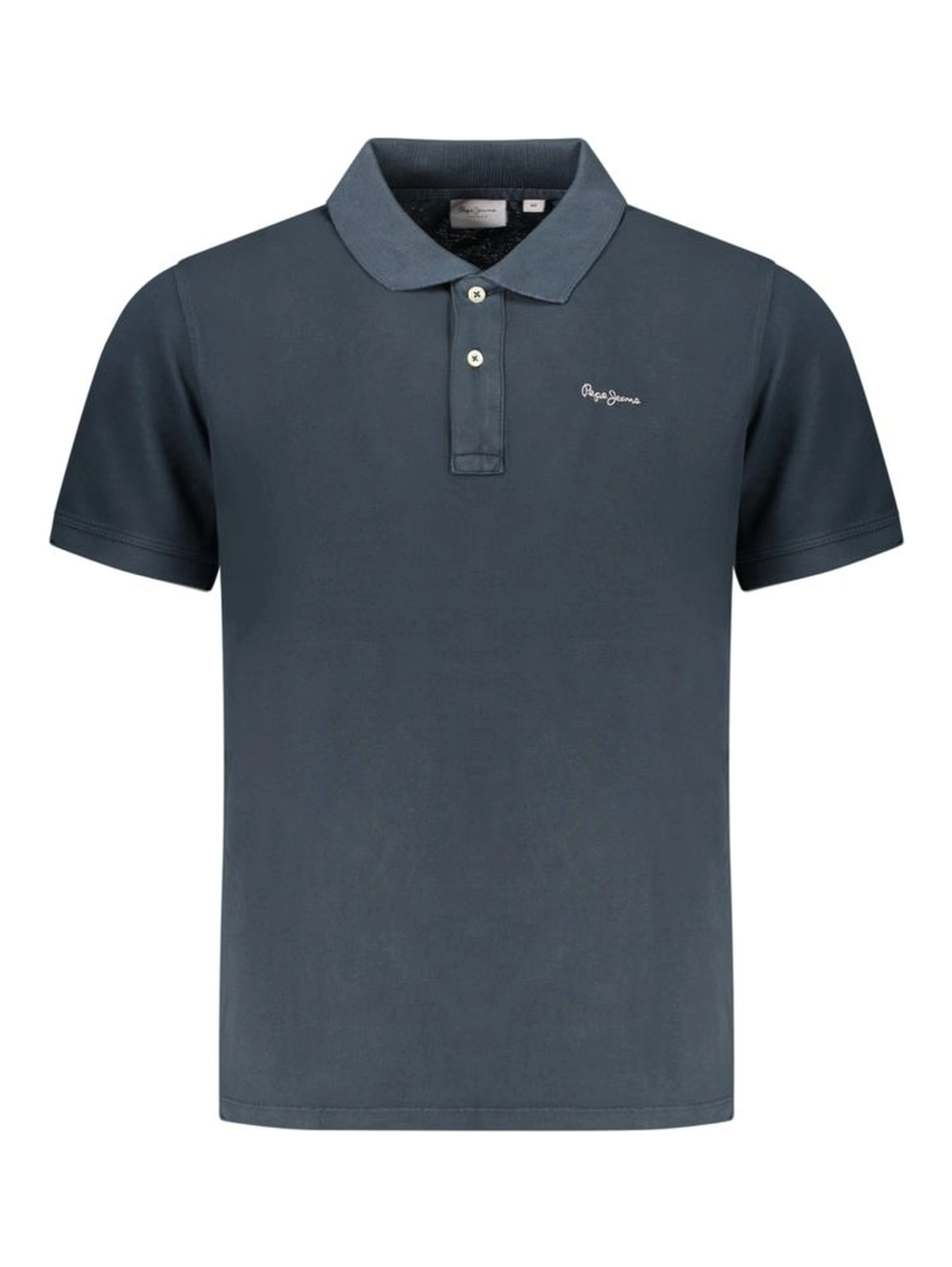 Blue Cotton Men Polo