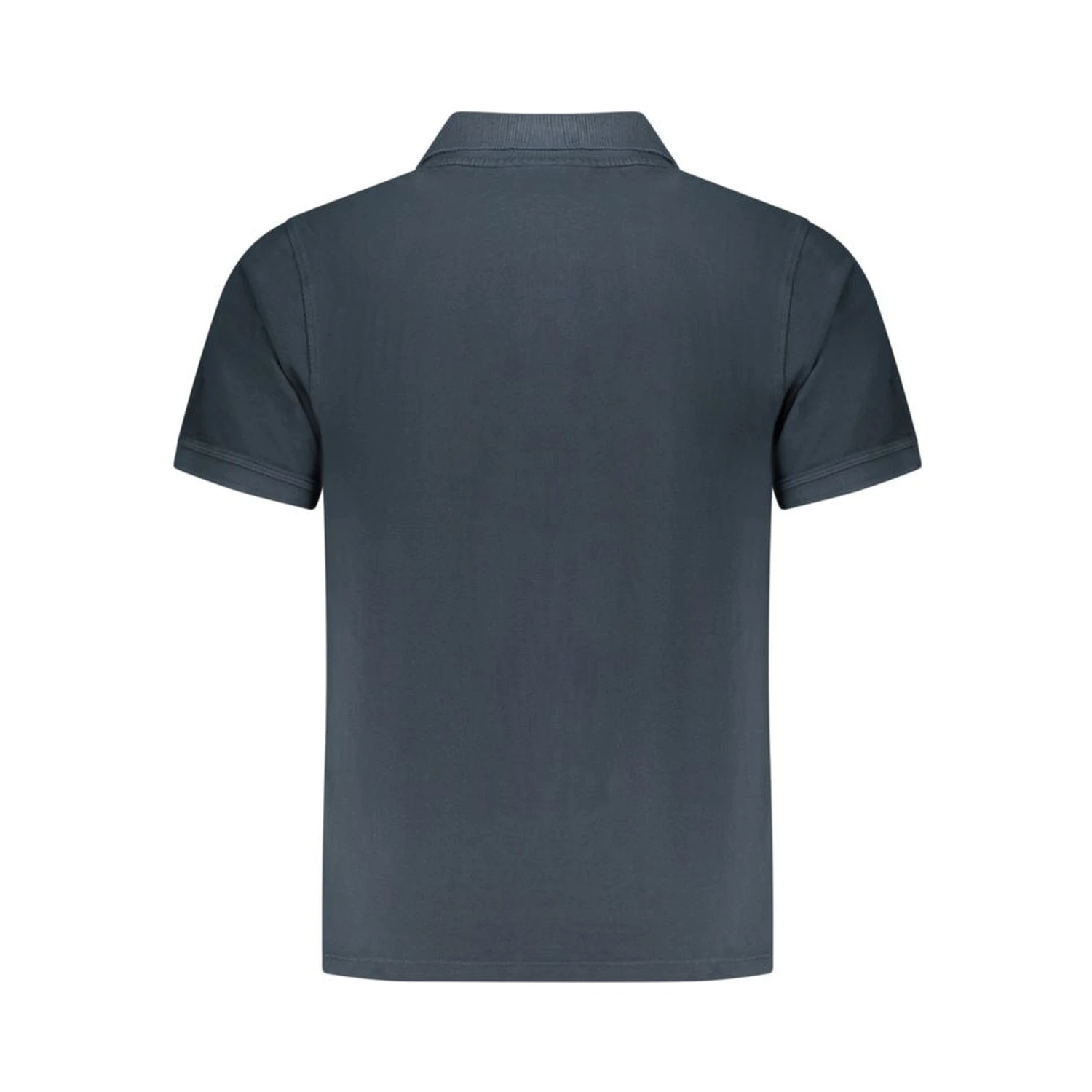 Blue Cotton Men Polo
