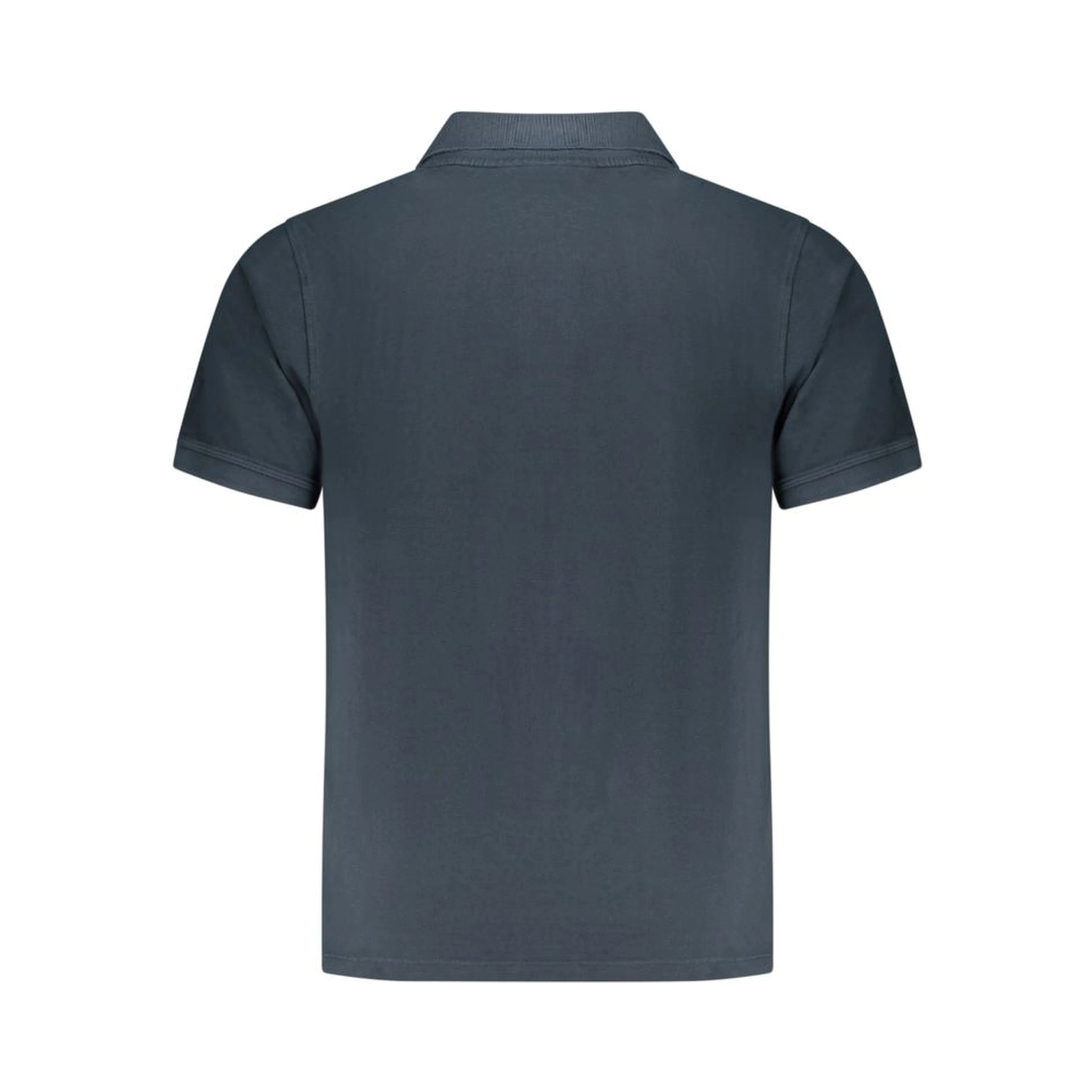 Blue Cotton Men Polo