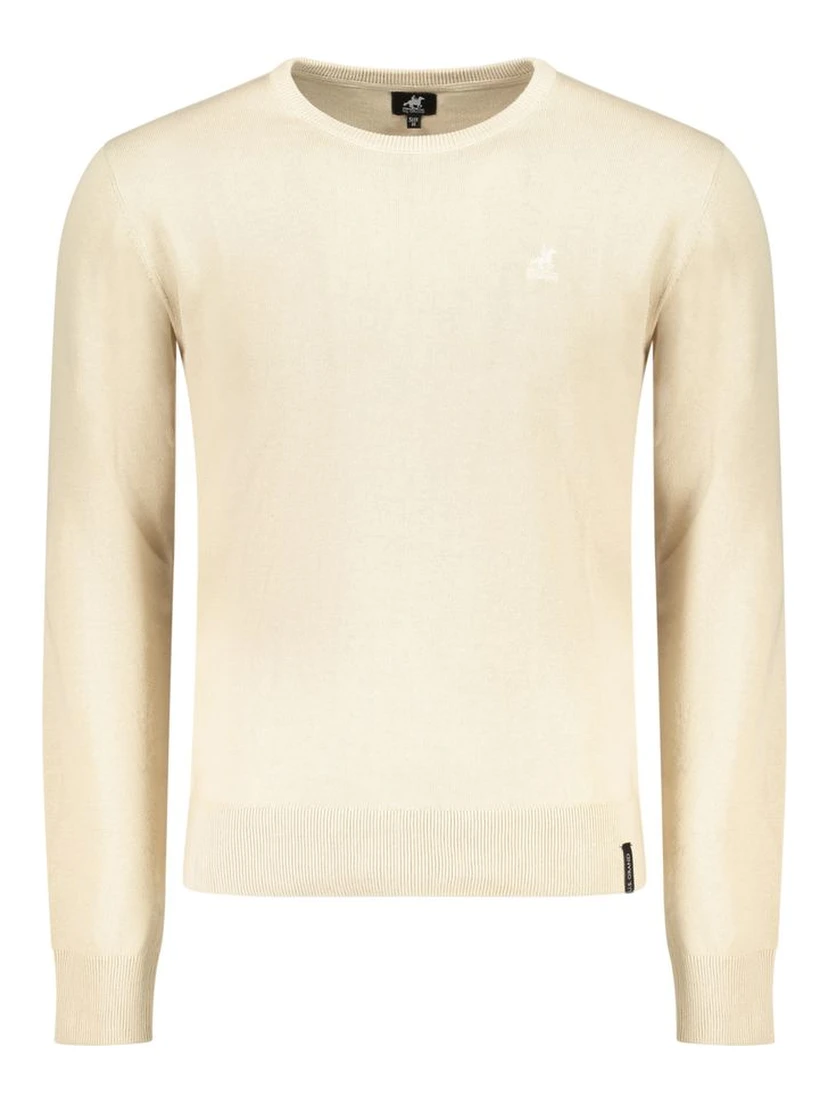 Beige Cotton Men Sweater