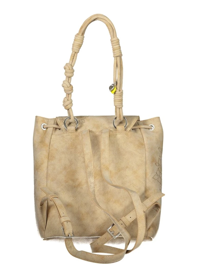 Beige Polyurethane Women Backpack alternative