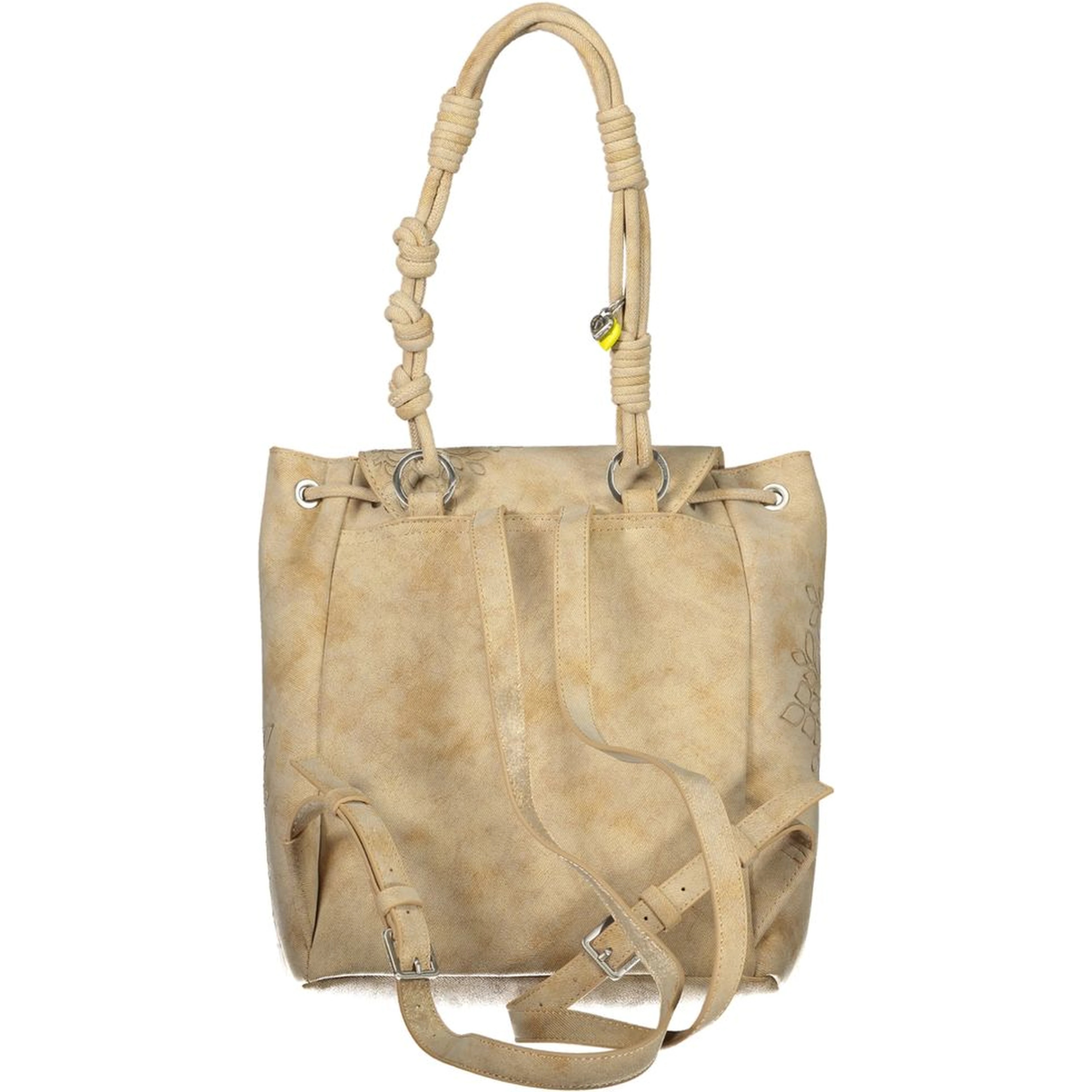 Beige Polyurethane Women Backpack