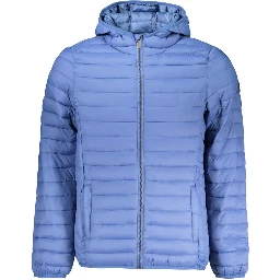 Blue Polyester Men's Jacket