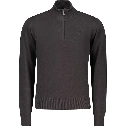 Black Cotton Men's Sweater